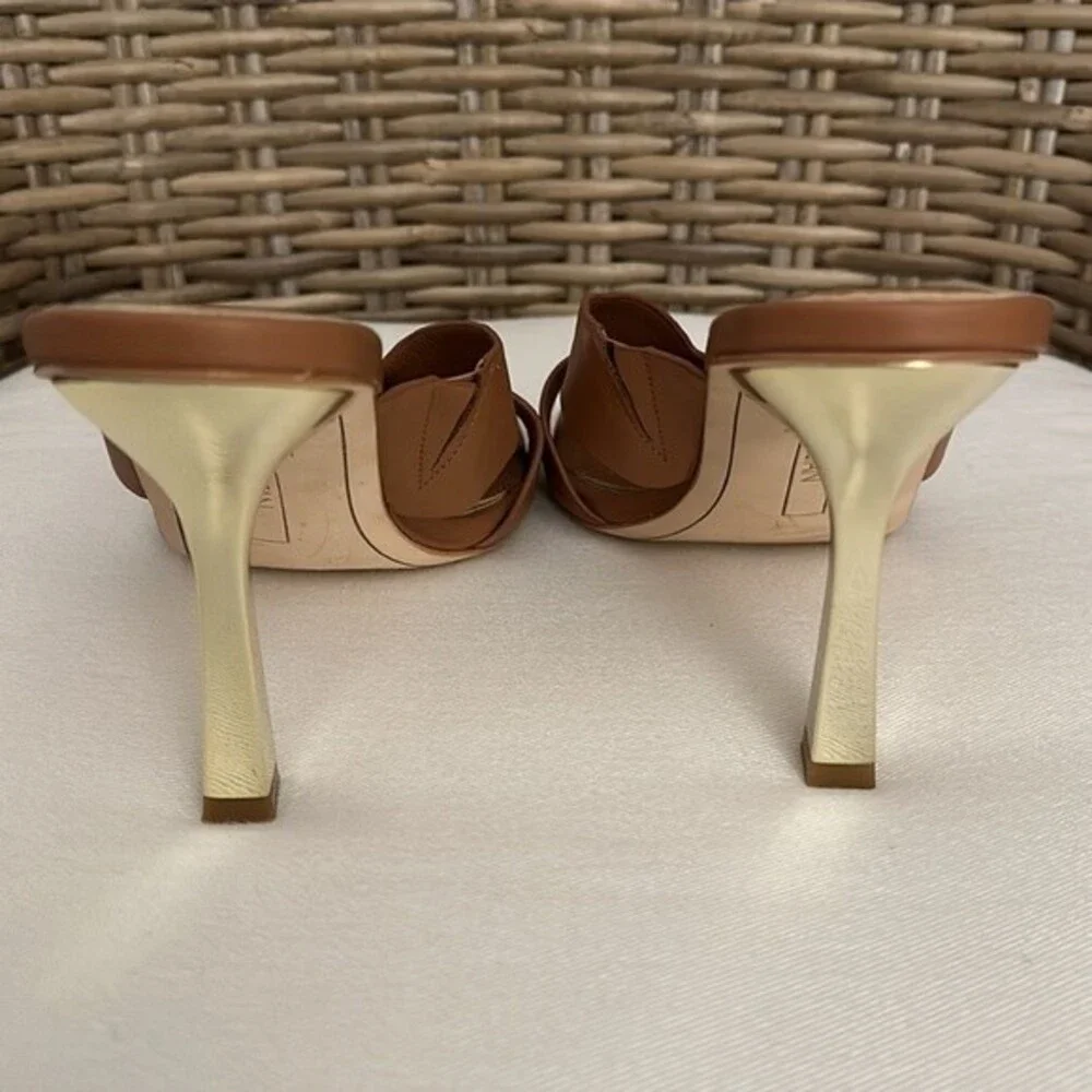 Deltan Women Leather Square Toe Sandals Size 9.5
